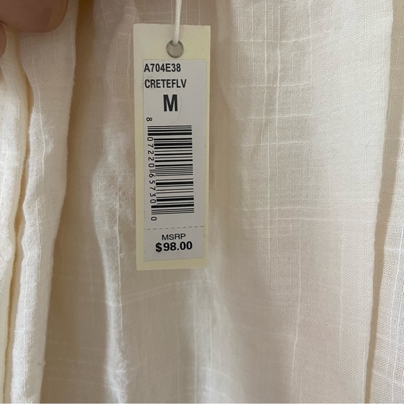 Max Studio Embroidered Ruffle sleeve peasant boho blouse Size Medium NWT - Picture 7 of 8